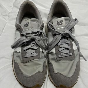 New Balance Gray and White Sneakers